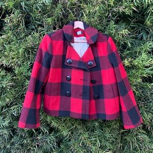 Buffalo check jcrew cropped peacoat
